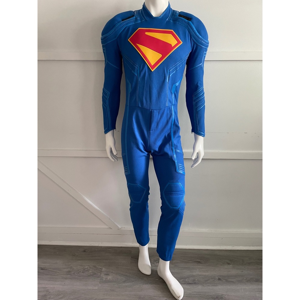 Superman Man of Steel Cosplay Costume Blue Padded Jumpsuit Superhero Suit